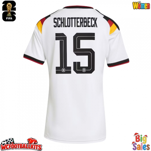 Germany Nico Schlotterbeck #15 Replica Home Stadium Shirt for Women World Cup 2026 Short Sleeve